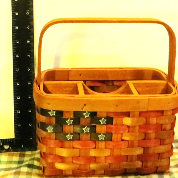 Americana Theme Basket For Table Accessories Summer Patriotic Patio - Picture 8 of 11